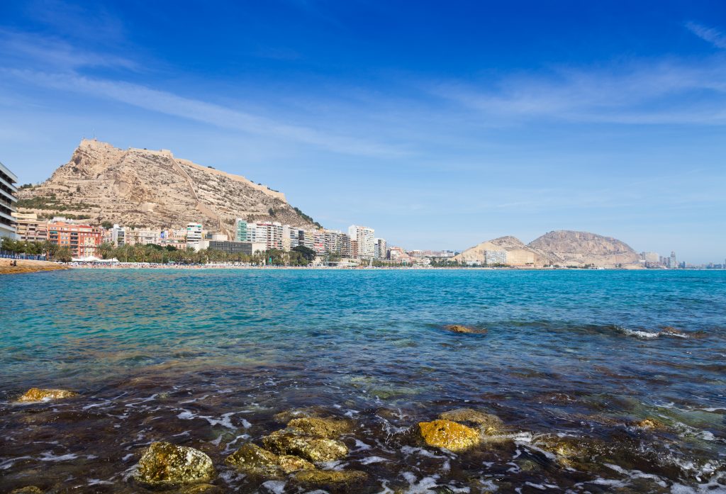 view alicante with castle santa barbara